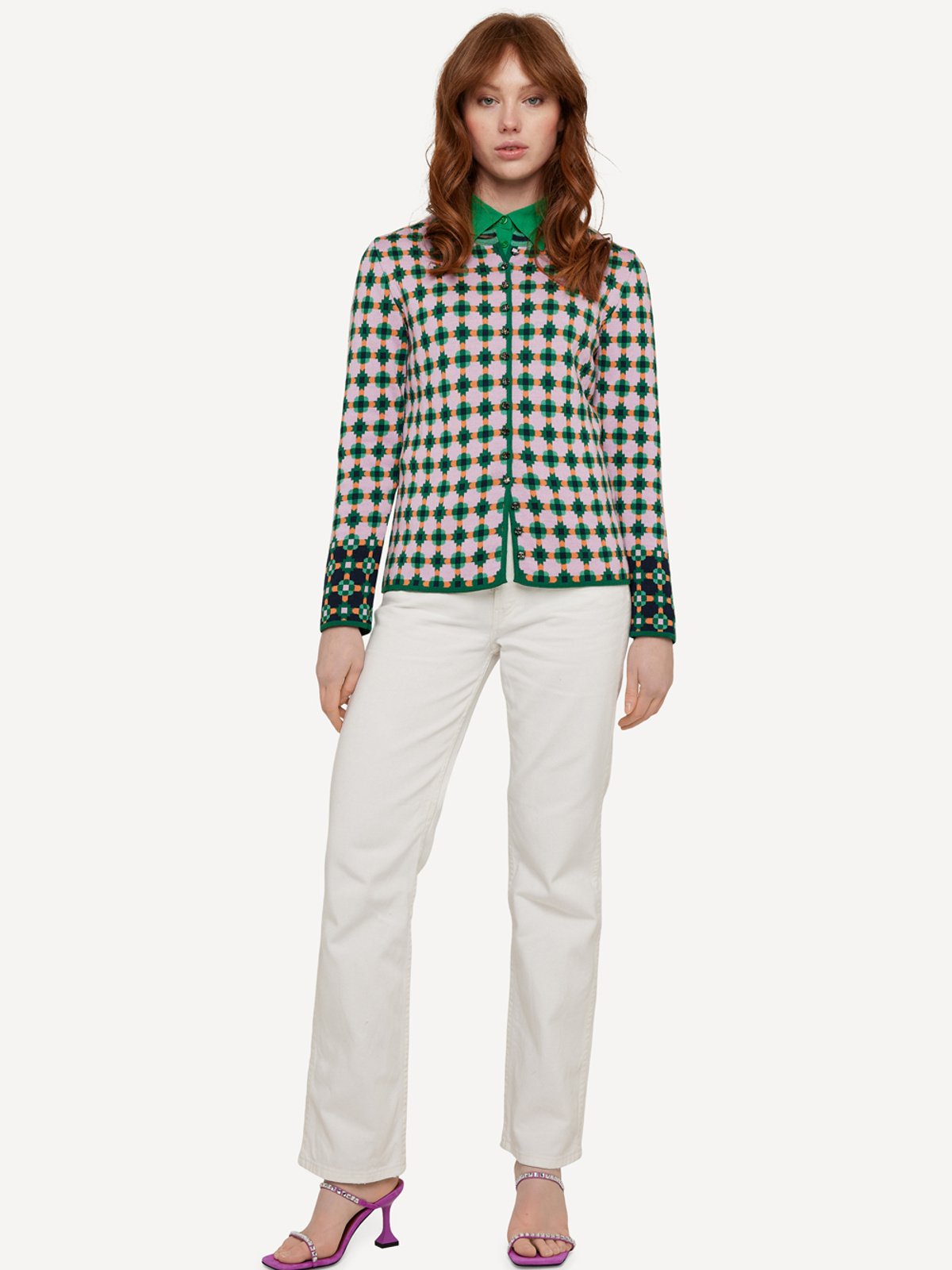 Pattern paper cardigan image #5