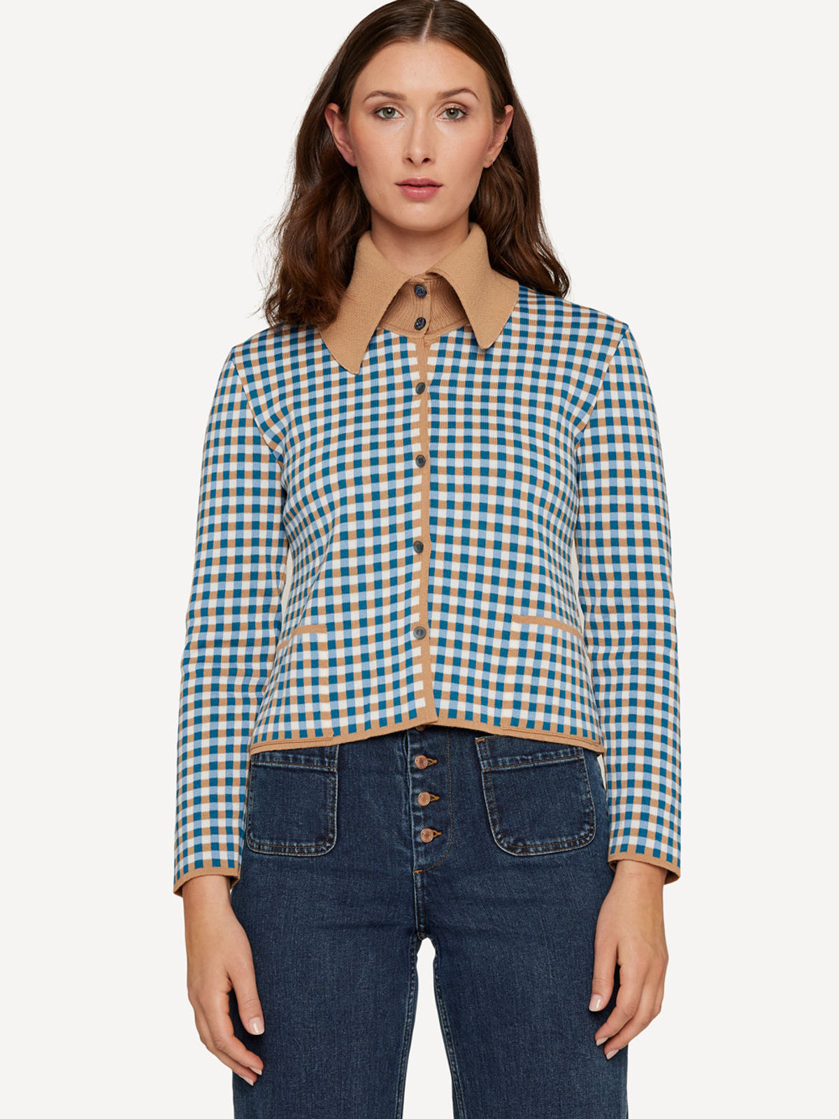 Gingham graph skjortejakke image #1