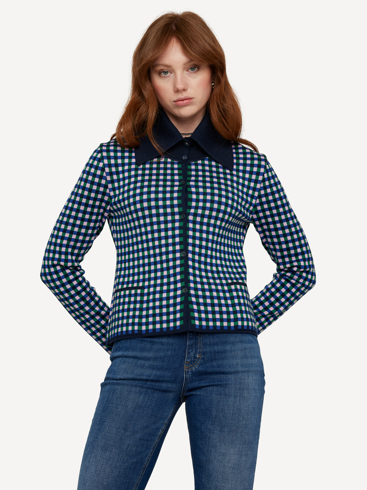 Gingham graph skjortejakke image #1