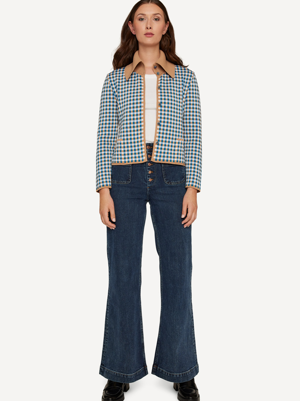 Gingham graph skjortejakke image #5