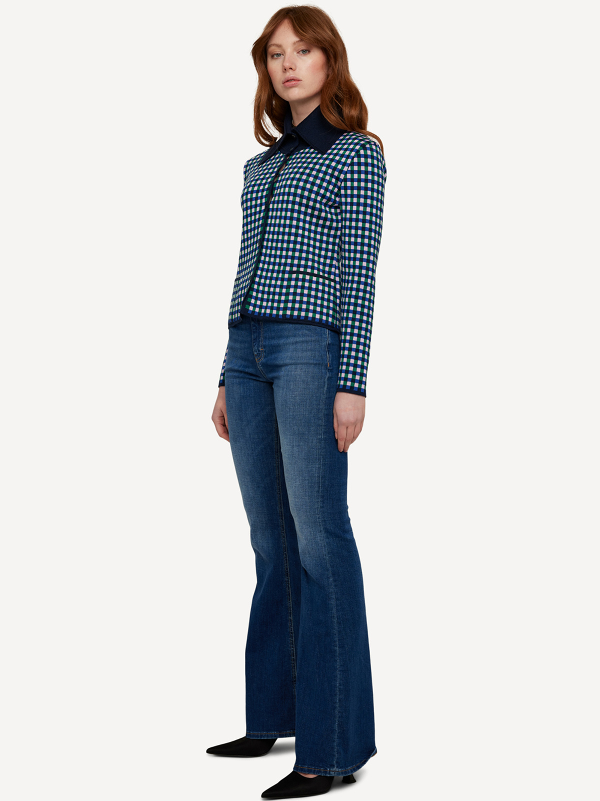 Gingham graph skjortejakke image #4