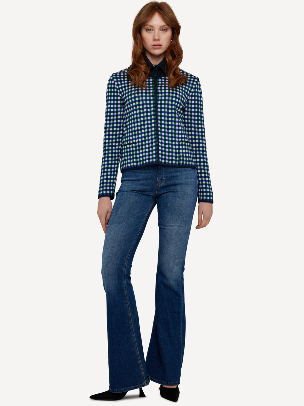 Gingham graph skjortejakke image #3