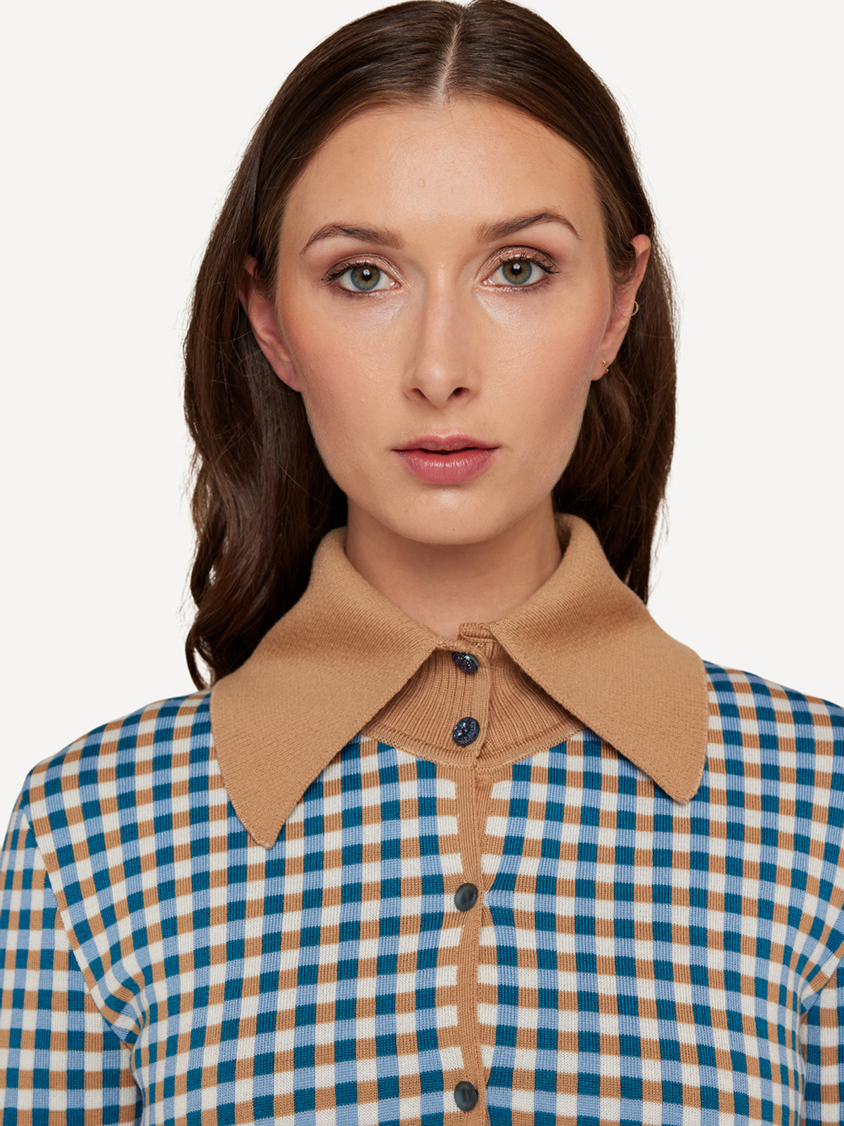 Gingham graph skjortejakke image #4