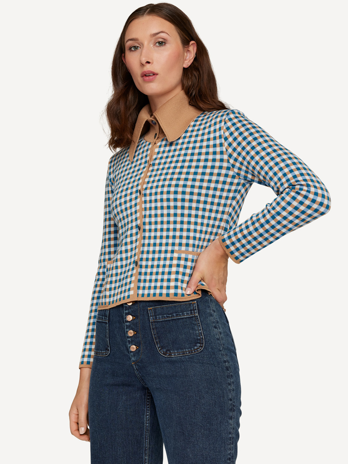 Gingham graph skjortejakke image #3