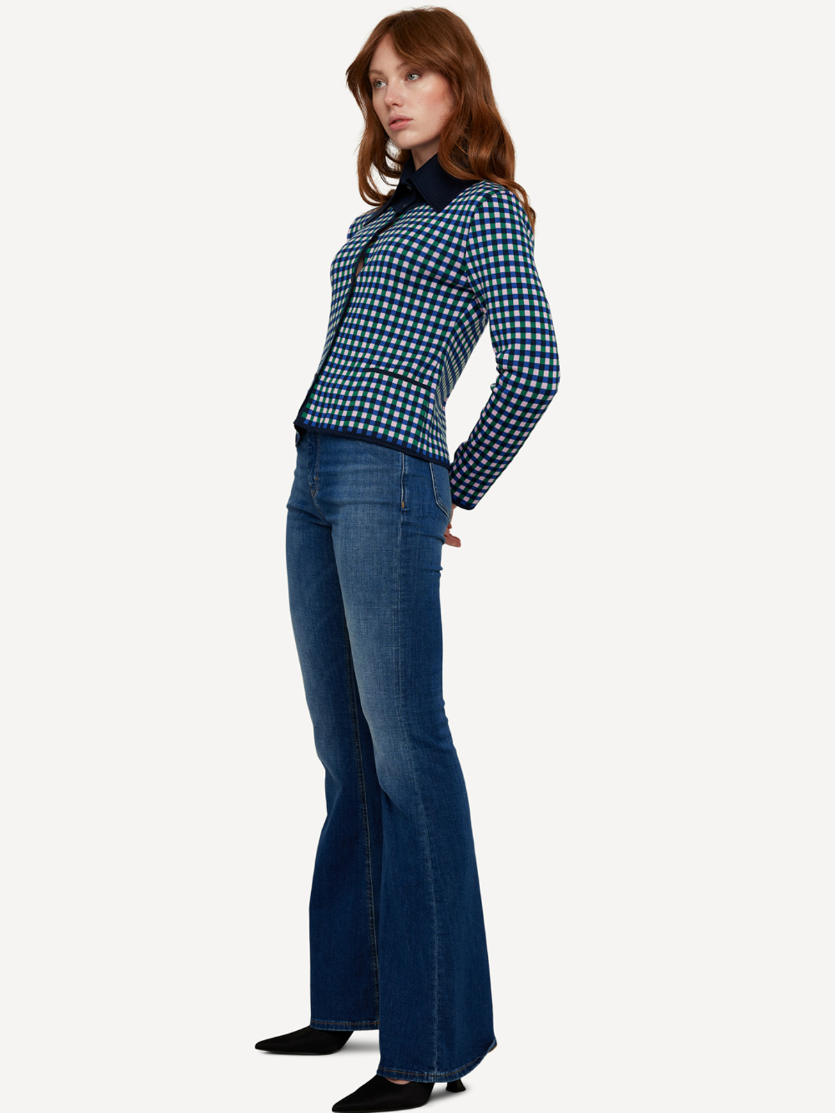 Gingham graph skjortejakke image #6