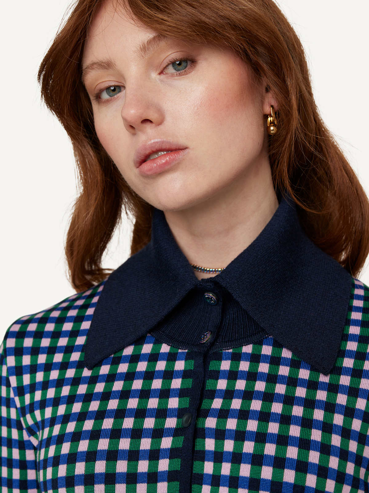 Gingham graph skjortejakke image #5