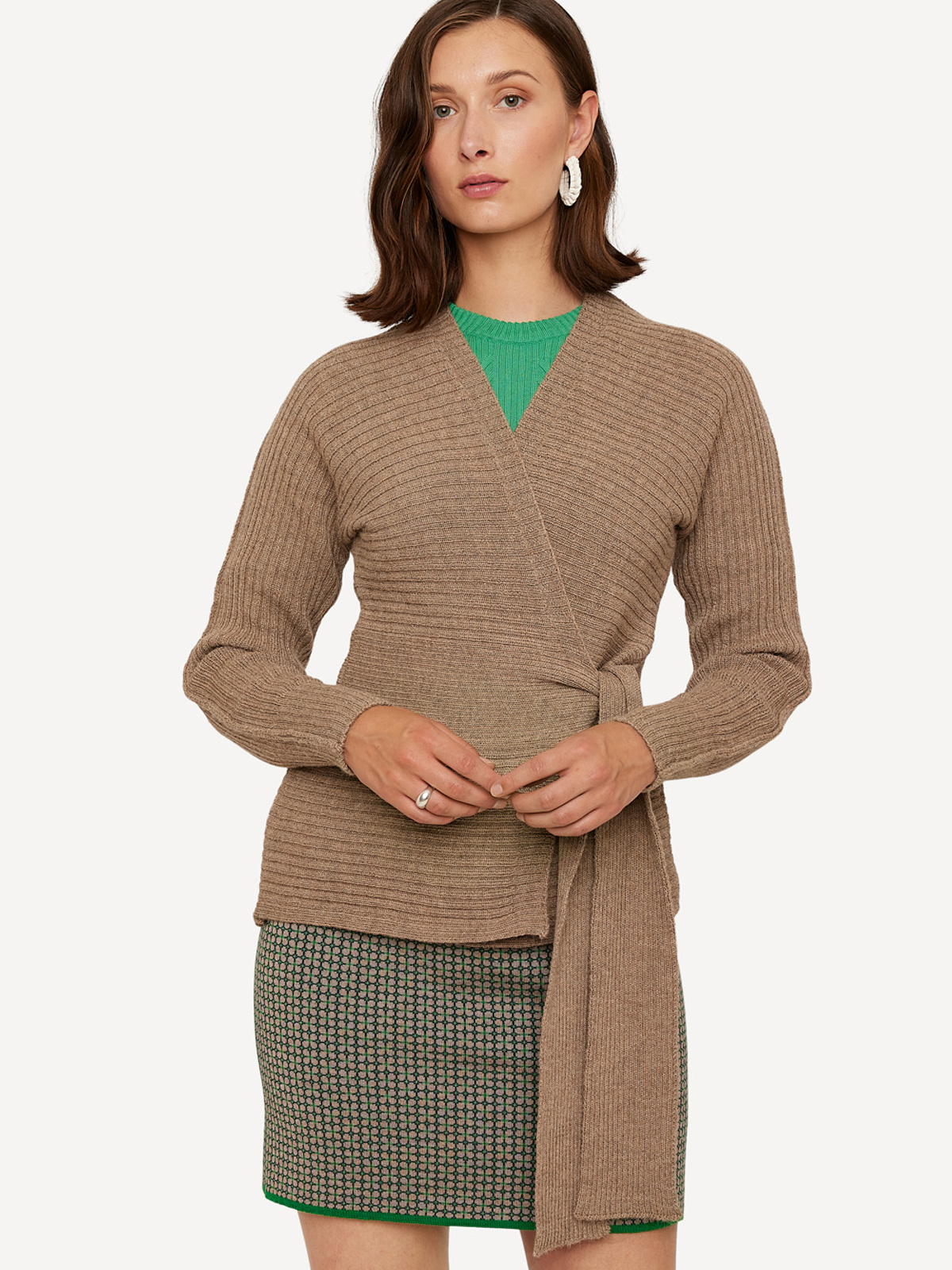 Round ruler wrap cardigan image #1