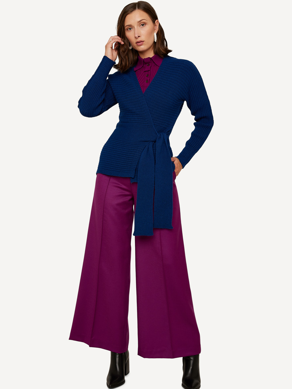 Round ruler wrap cardigan image #4