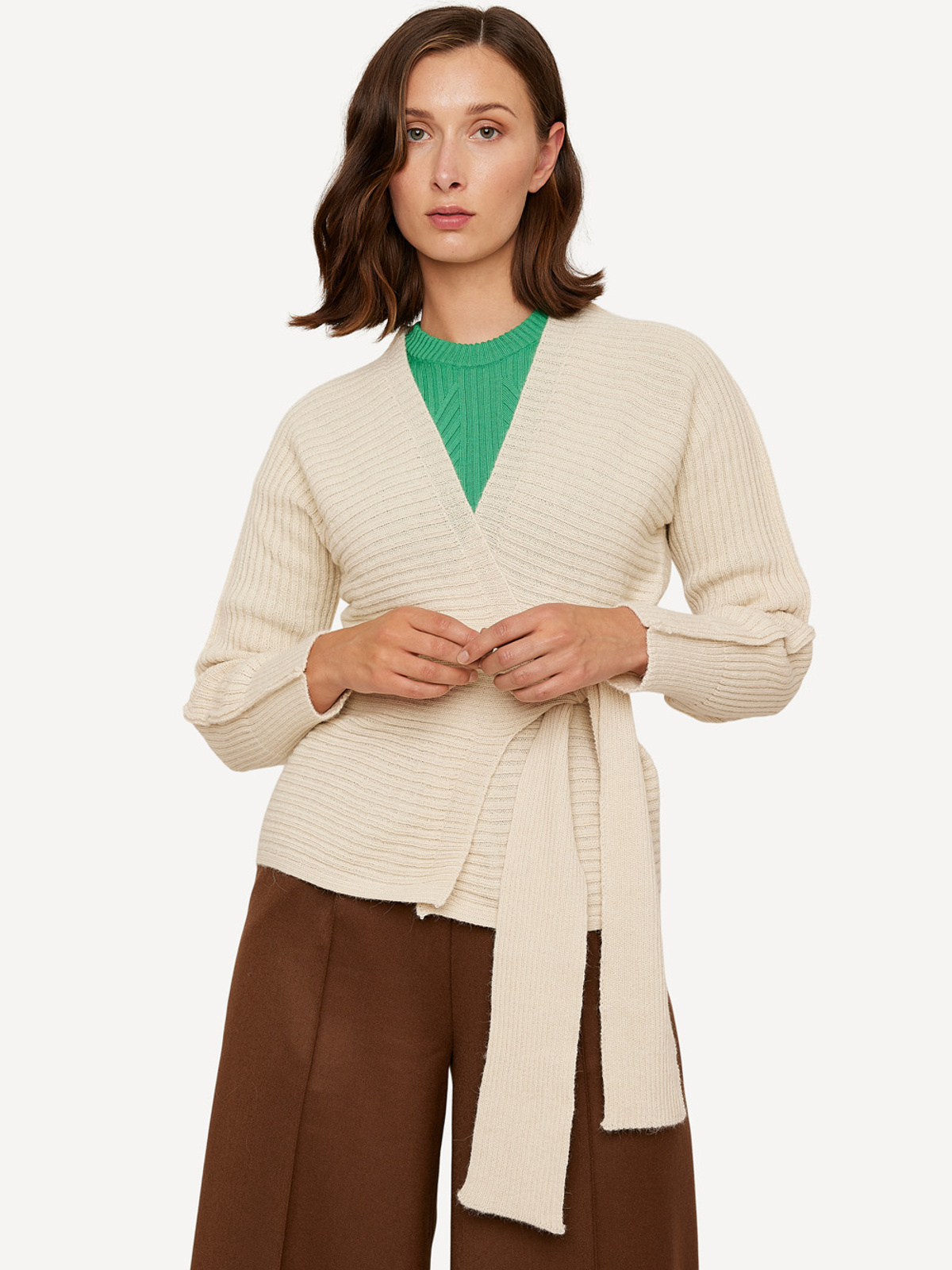 Round ruler wrap cardigan image #1