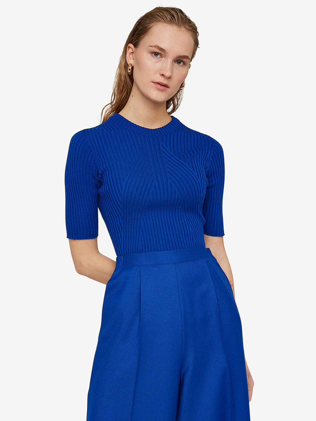 Monochrome motif trousers image #4