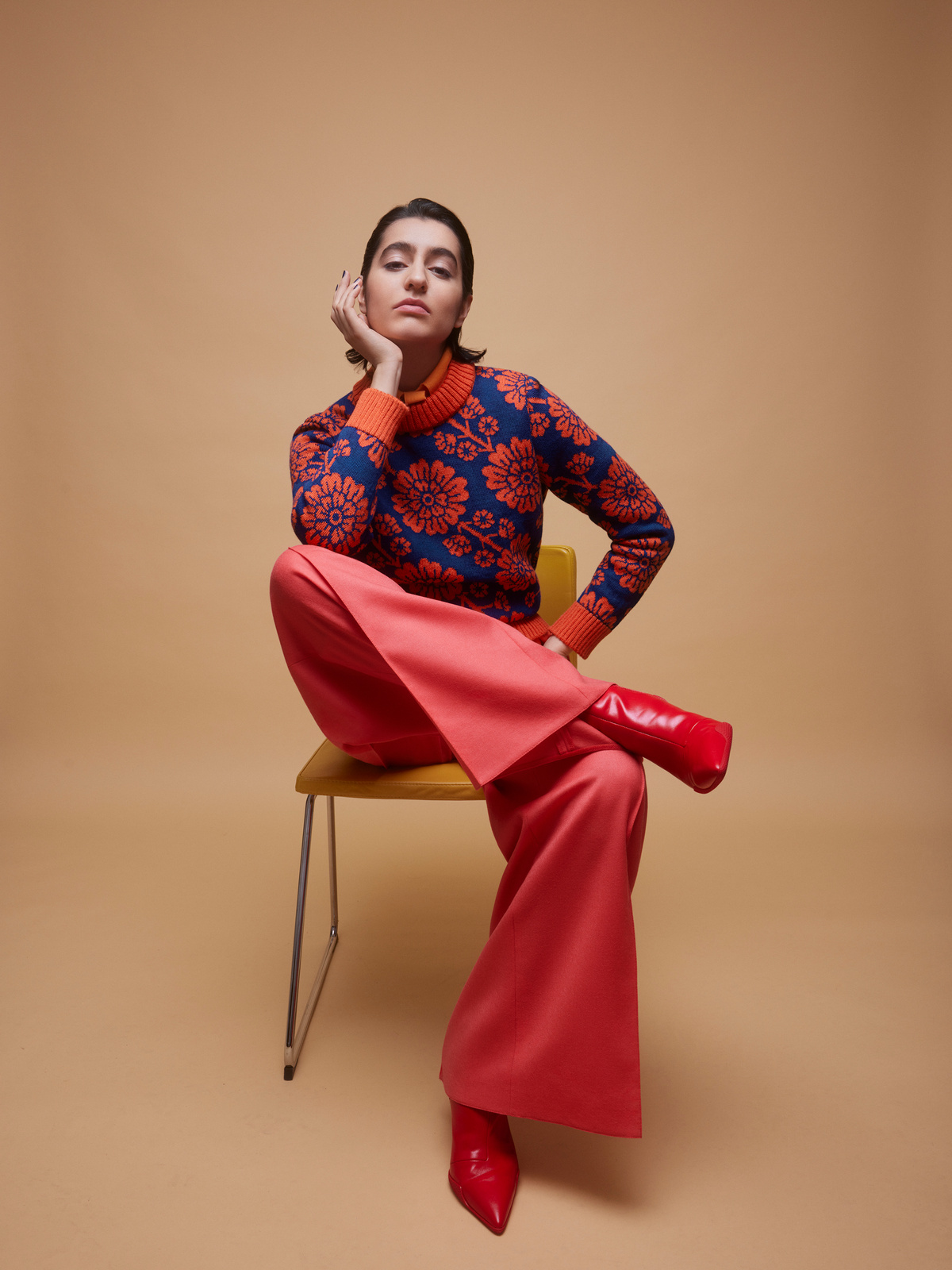 Monochrome motif trousers image #7