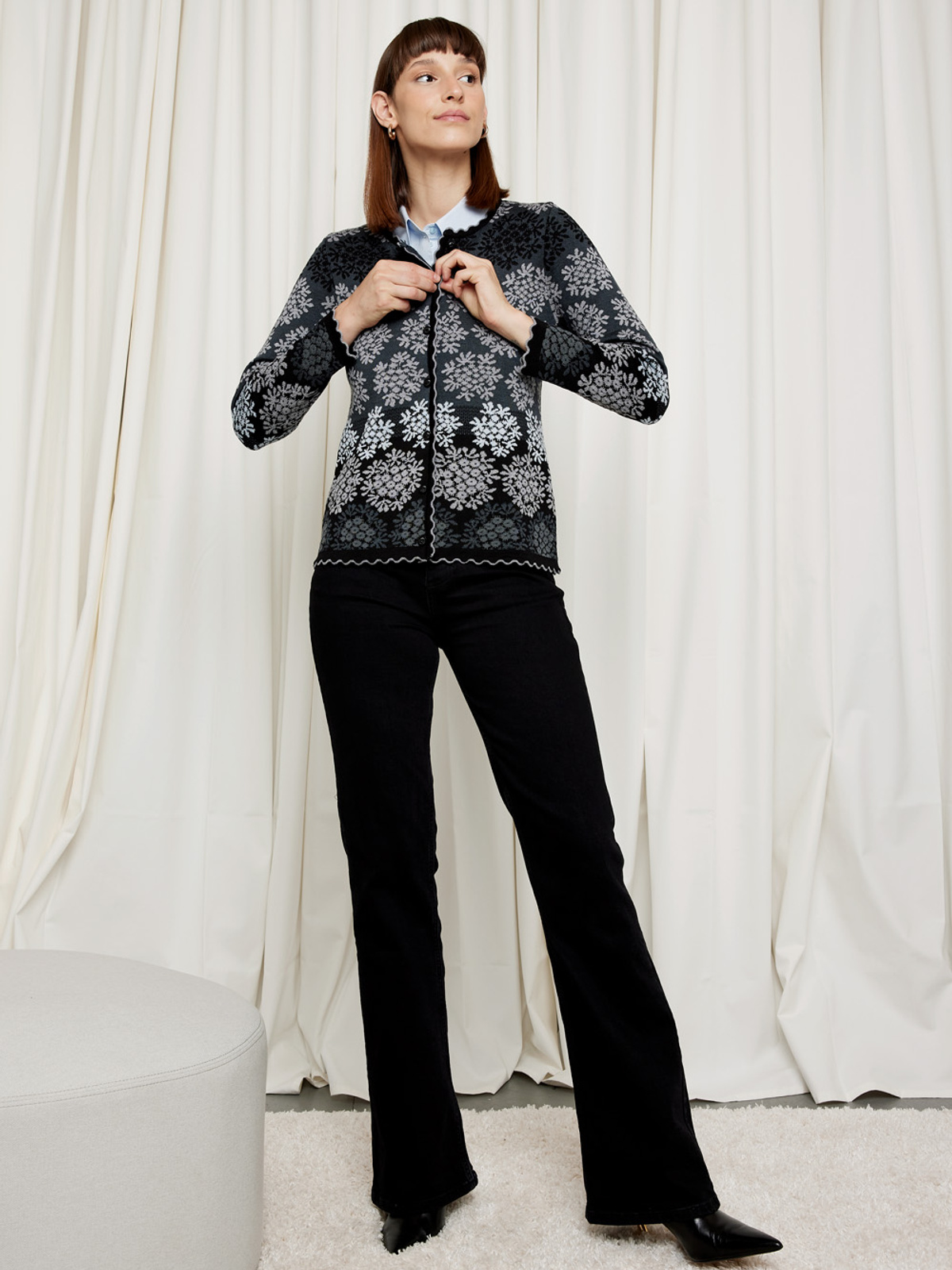 Scallop edge cardigan image #4