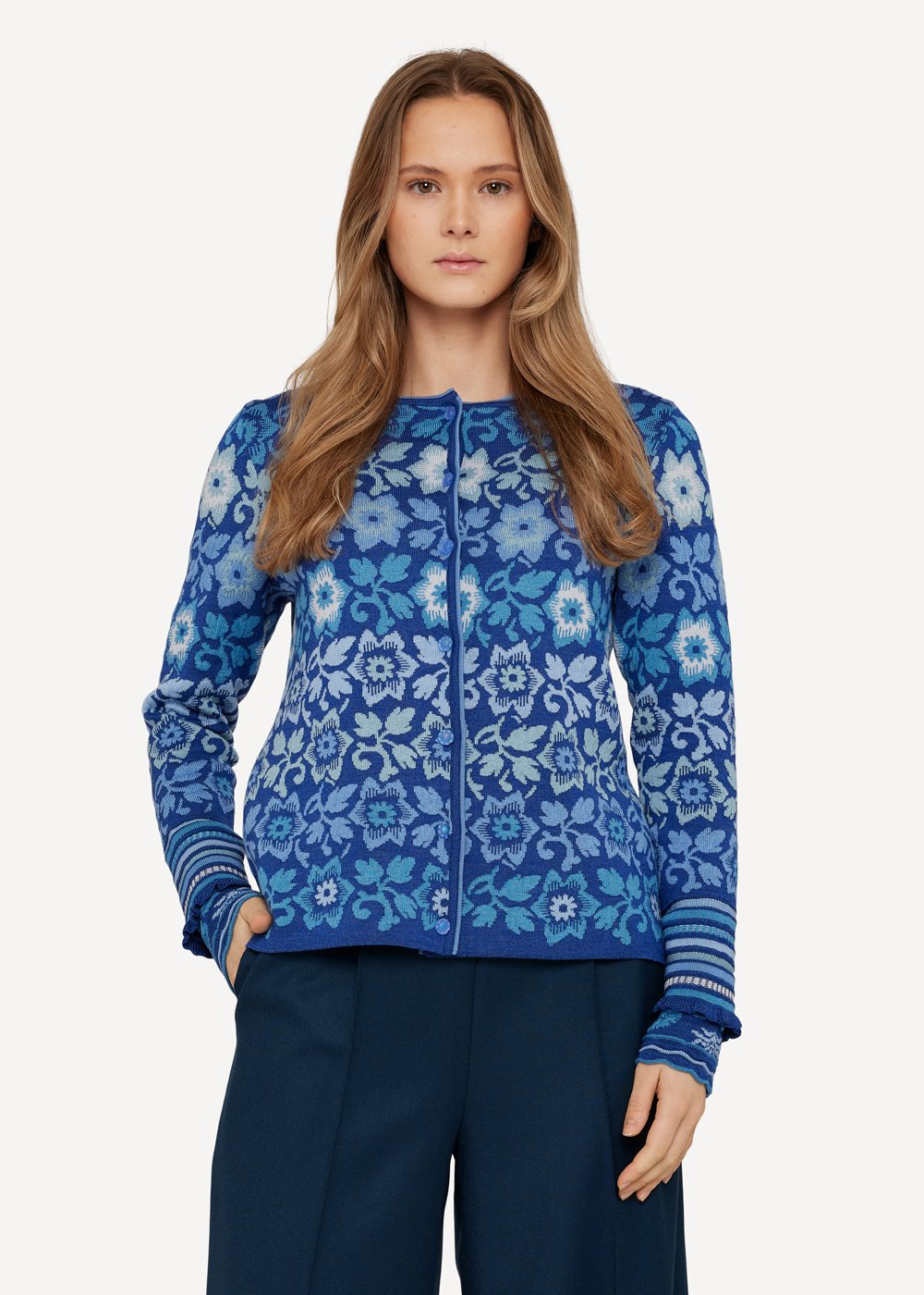 Flower and flounce cardigan, Light blue image #1