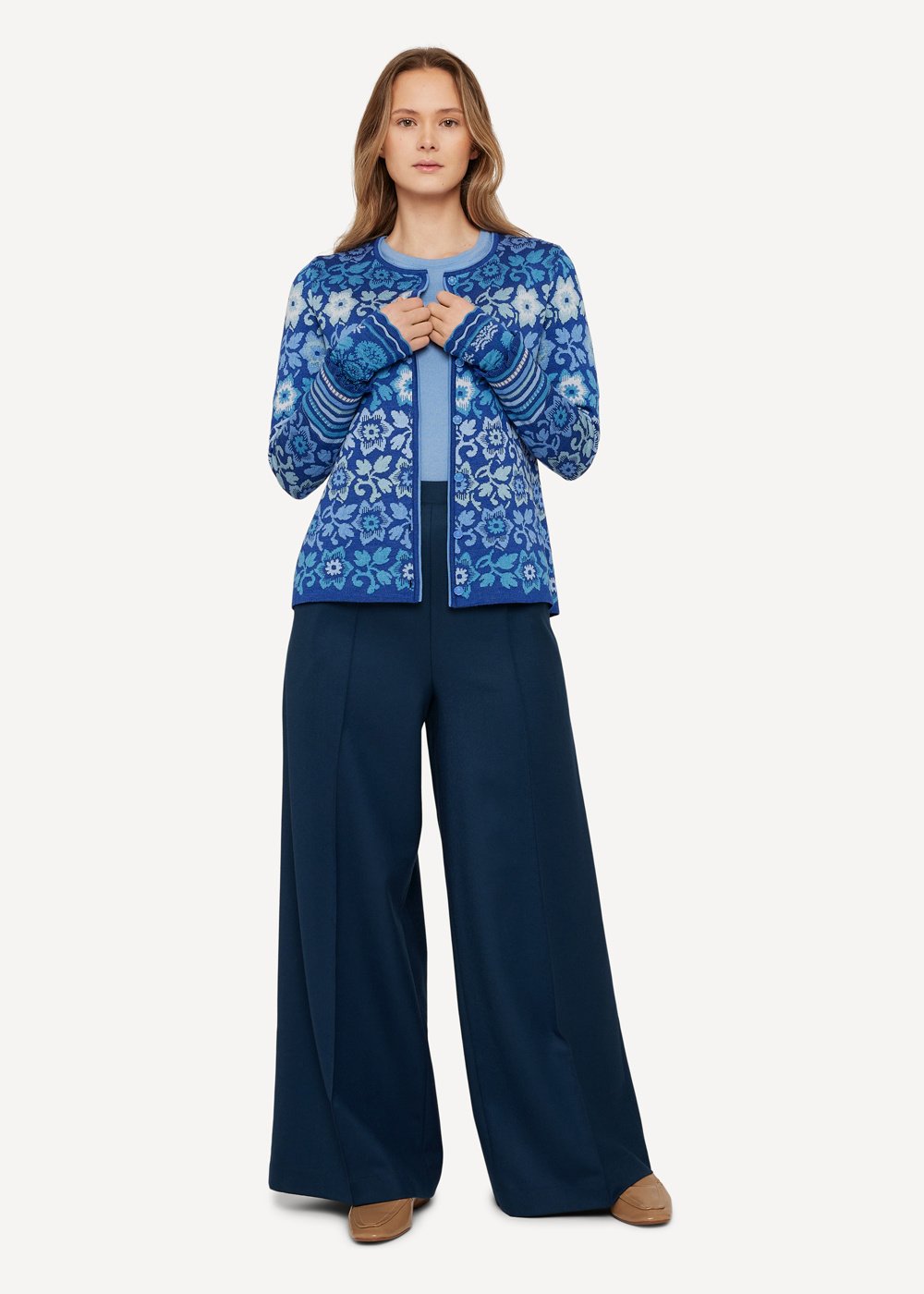 Flower and flounce cardigan, Light blue image #3