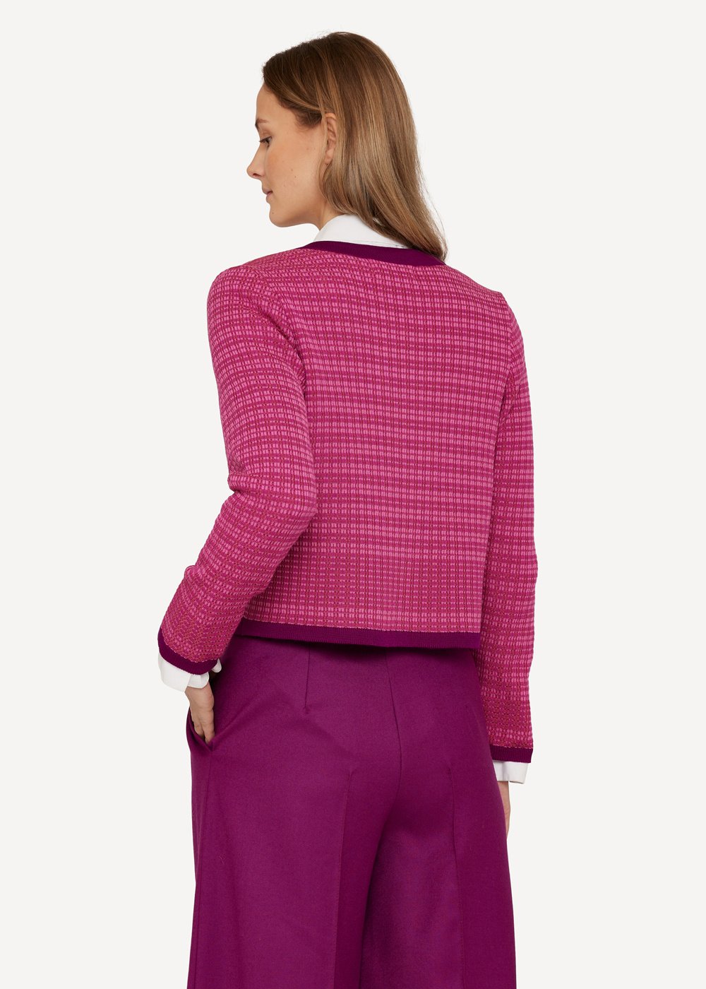 Poised plaid cardigan-Azalea-2