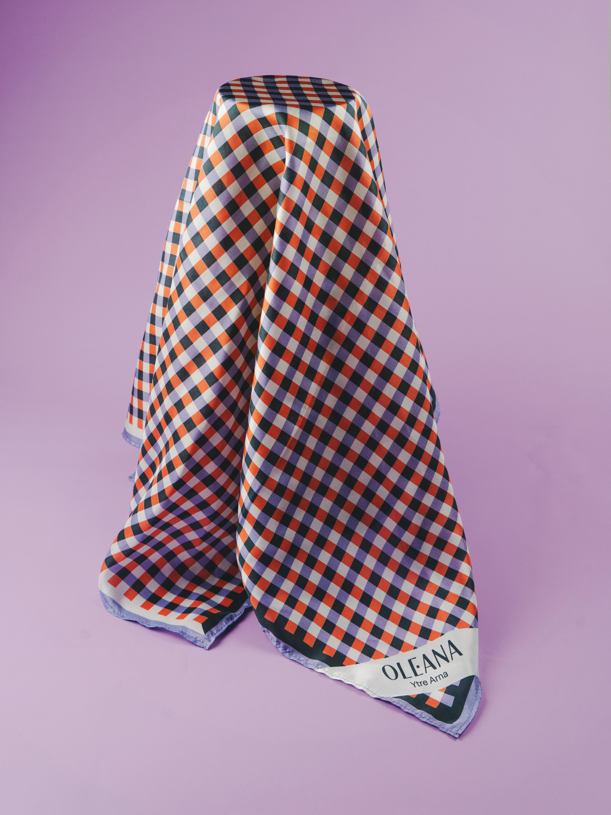 Ginghamg graph silk scarf image #2