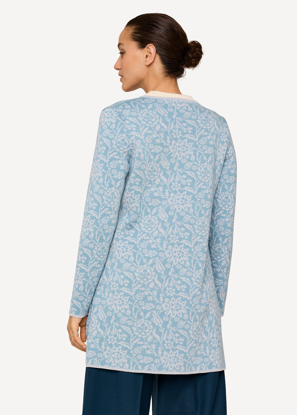 Long Signe cardigan-Light blue-2