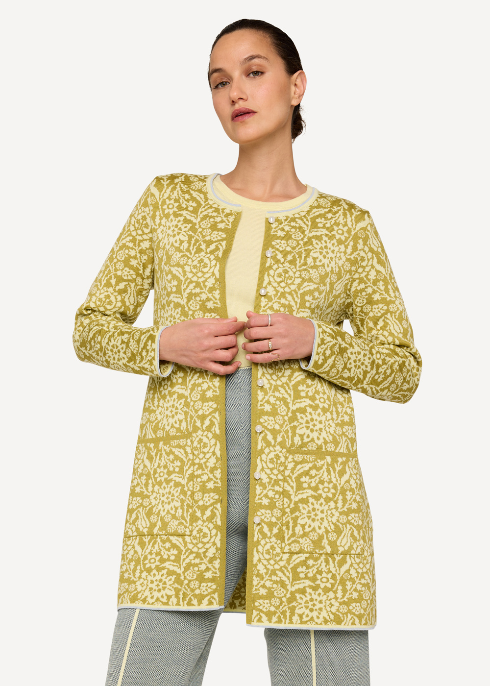 Long Signe cardigan-Lime-1