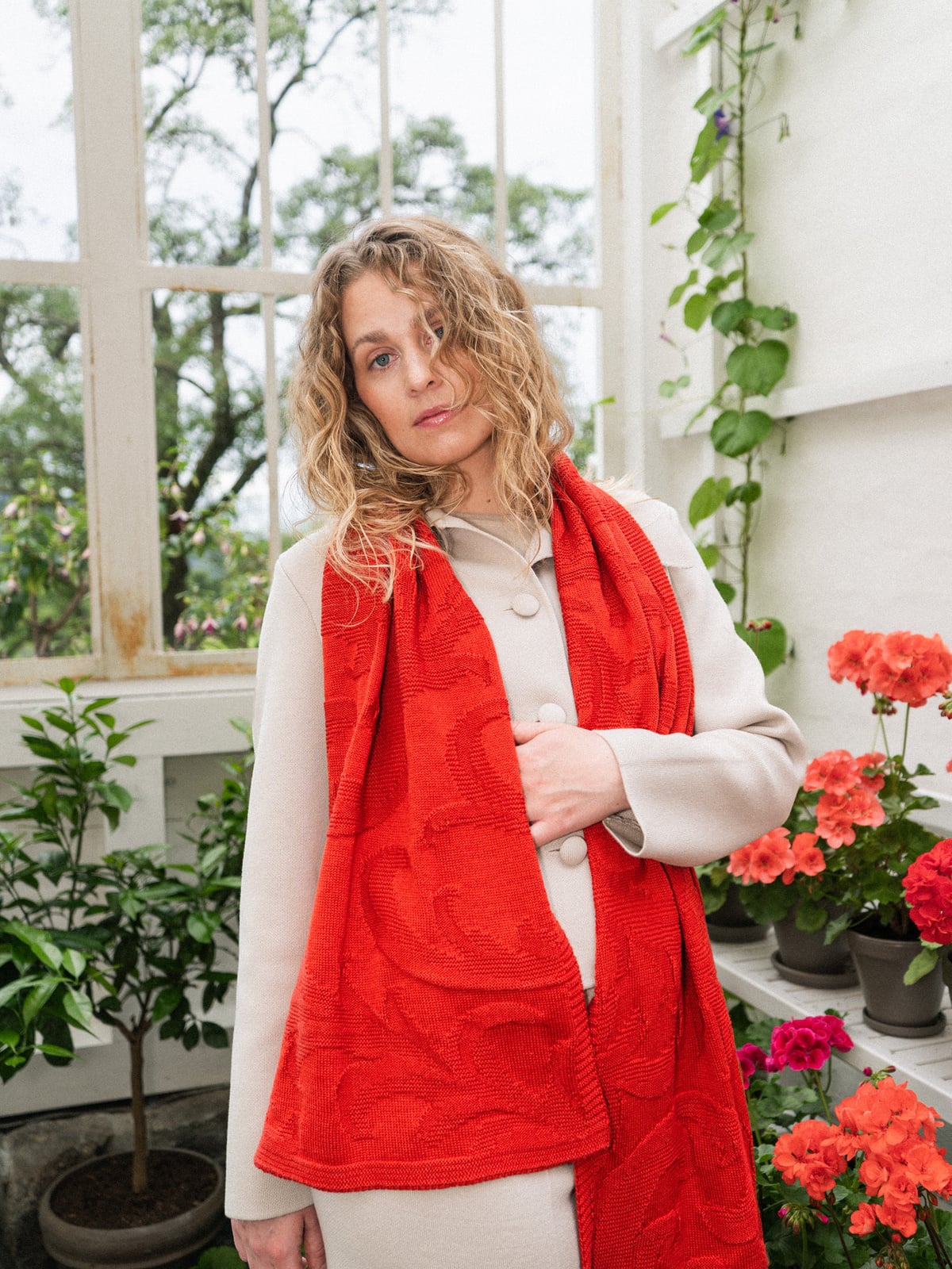 Fern scarf Vermillion image #5