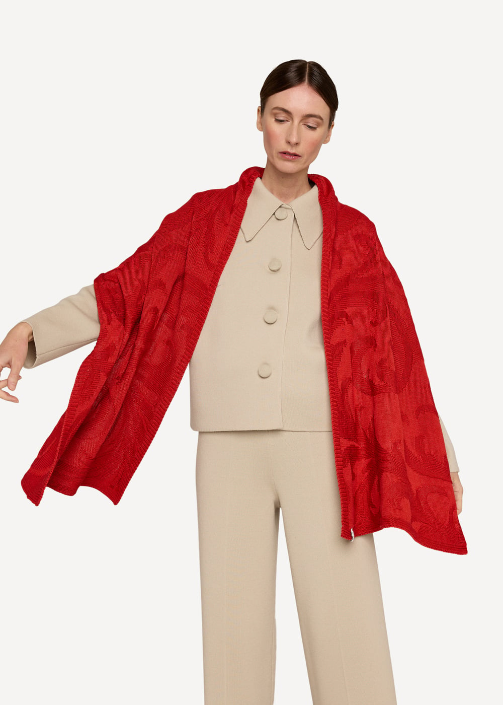 Fern scarf Vermillion-Vermillion-2