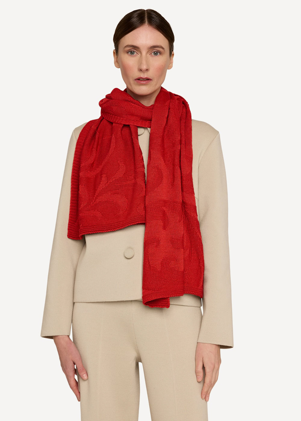 Fern scarf Vermillion-Vermillion-1