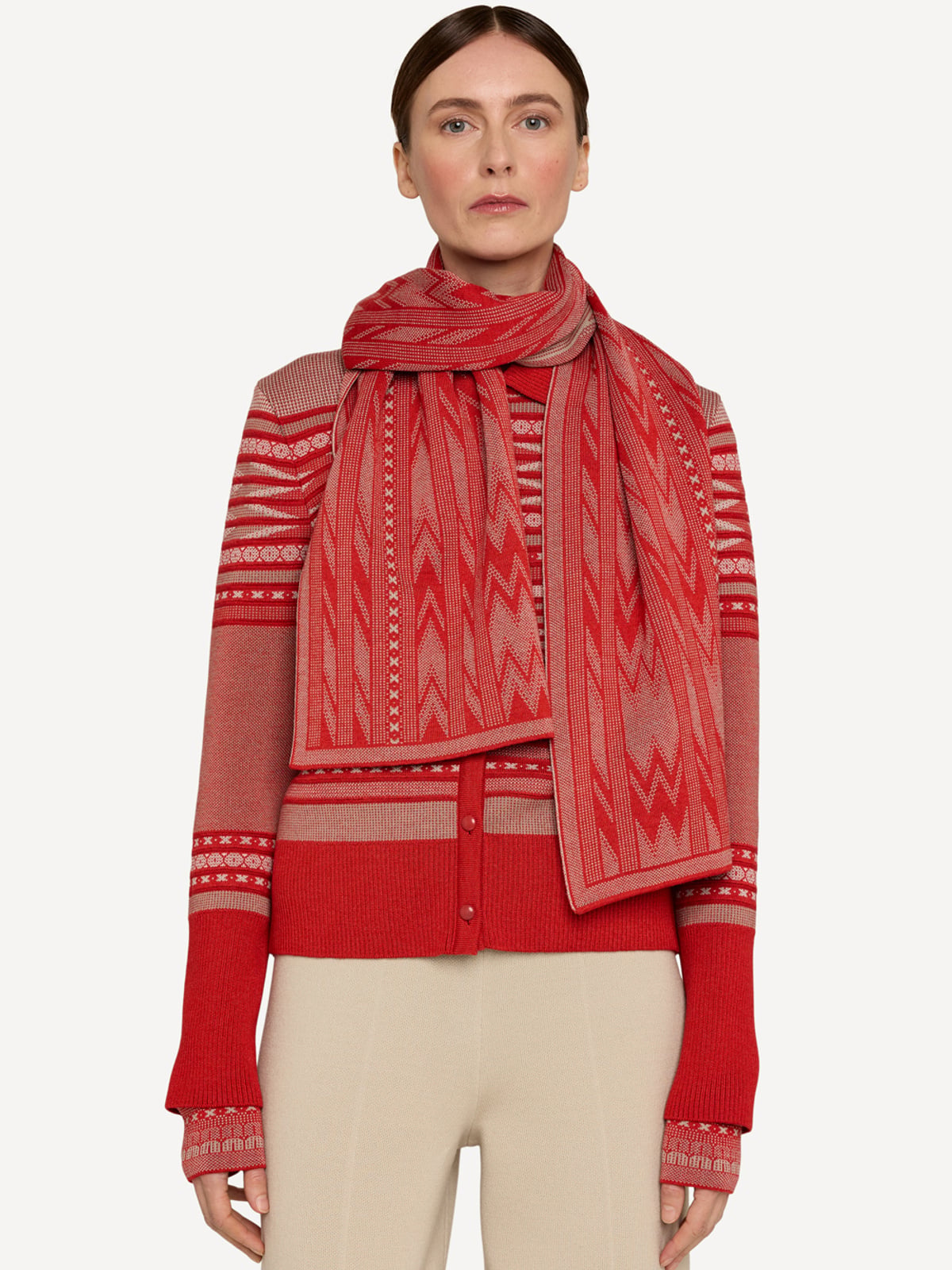 Tapestry scarf Soft vermillion image #3
