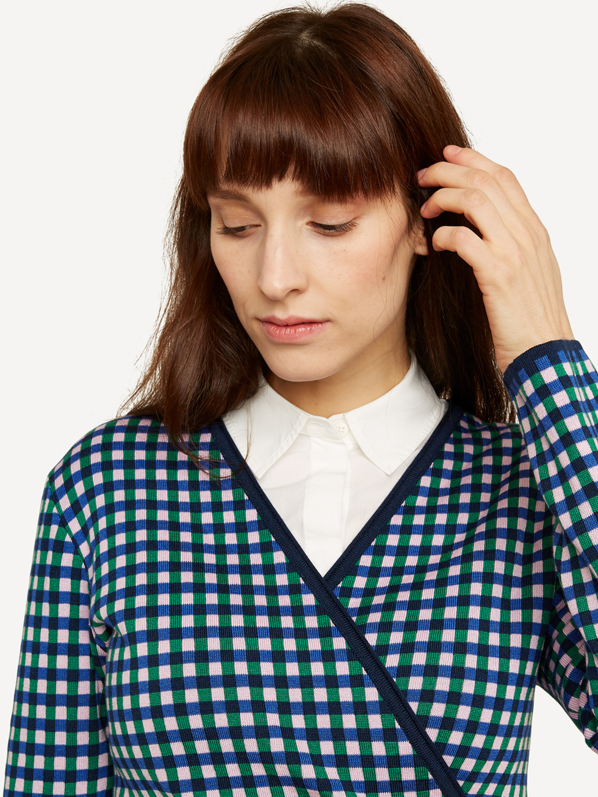 Gingham graph wrap jacket image #5
