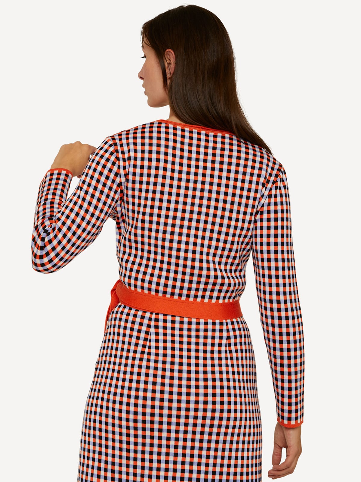 Gingham graph wrap jacket image #2