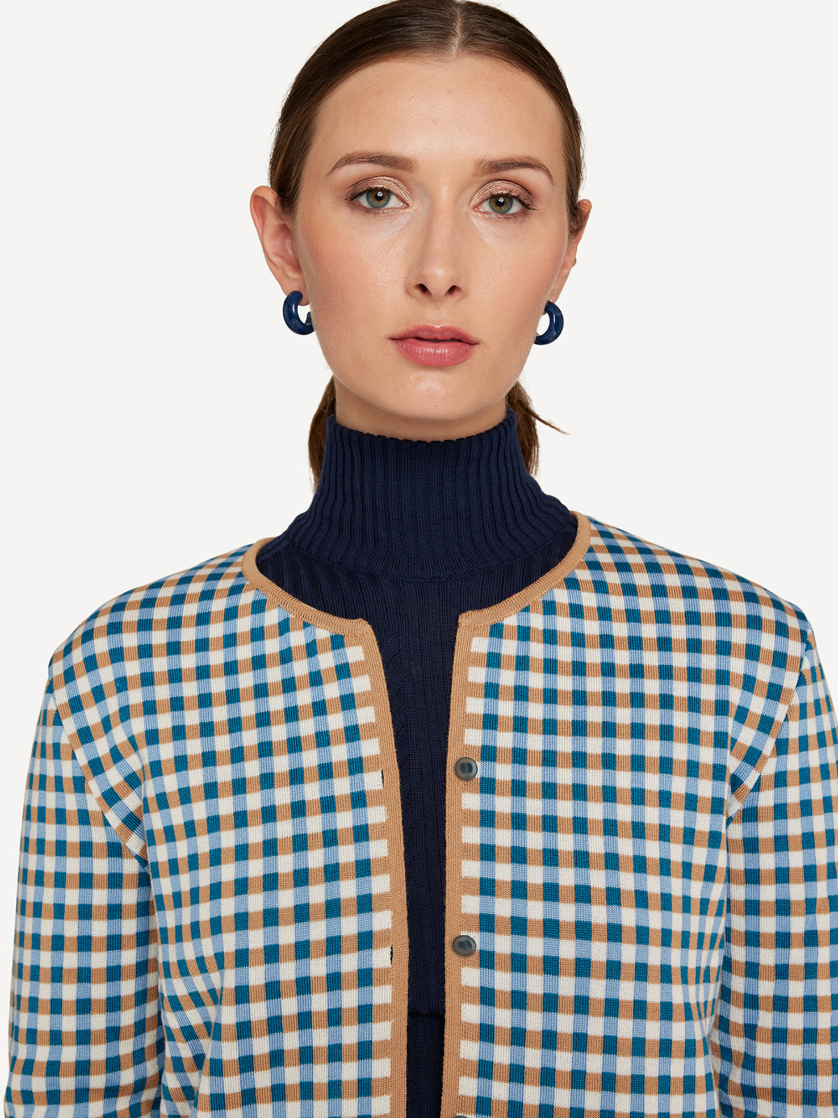 Gingham graph long jacket image #3