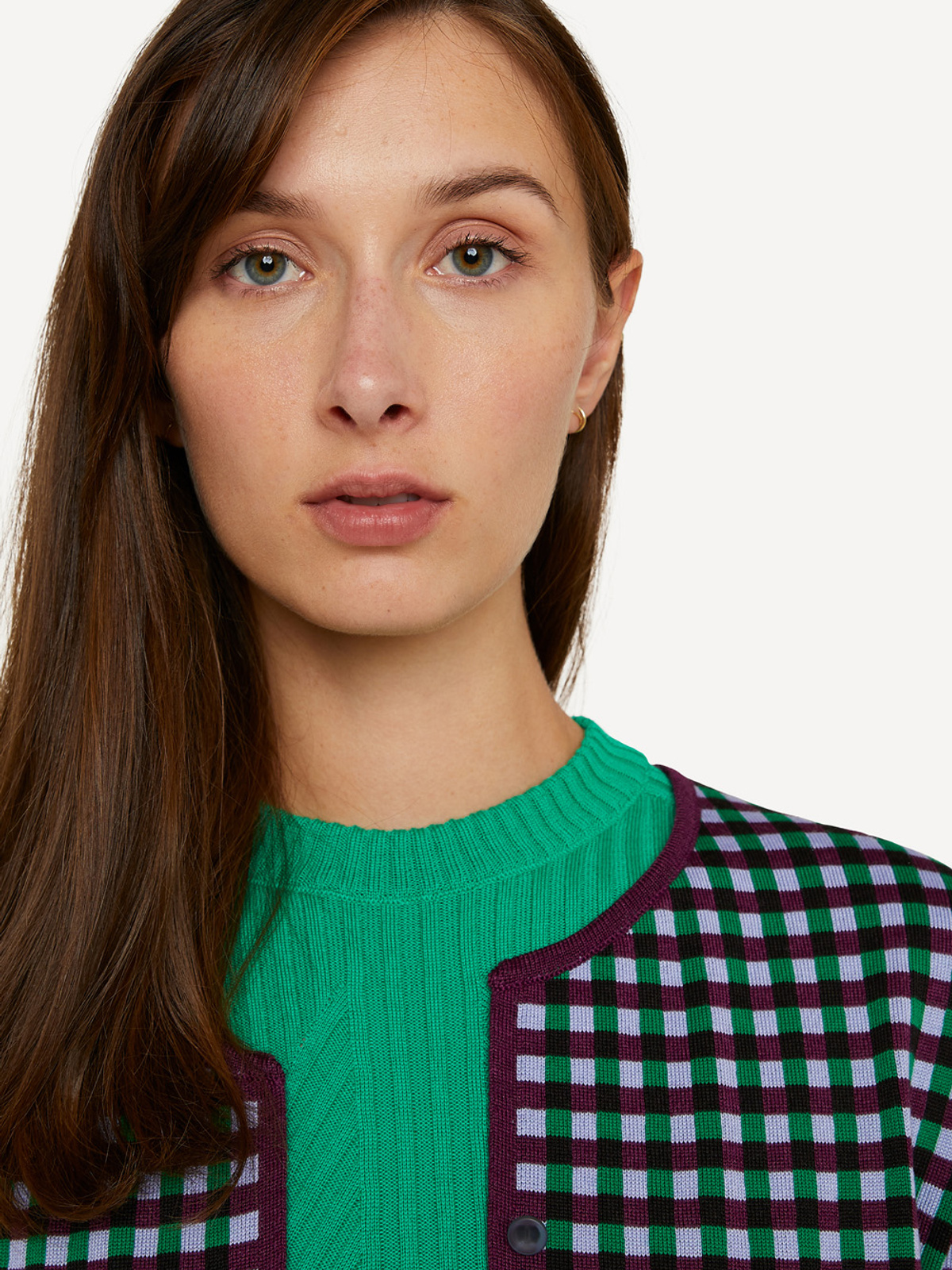 Gingham graph long jacket image #5