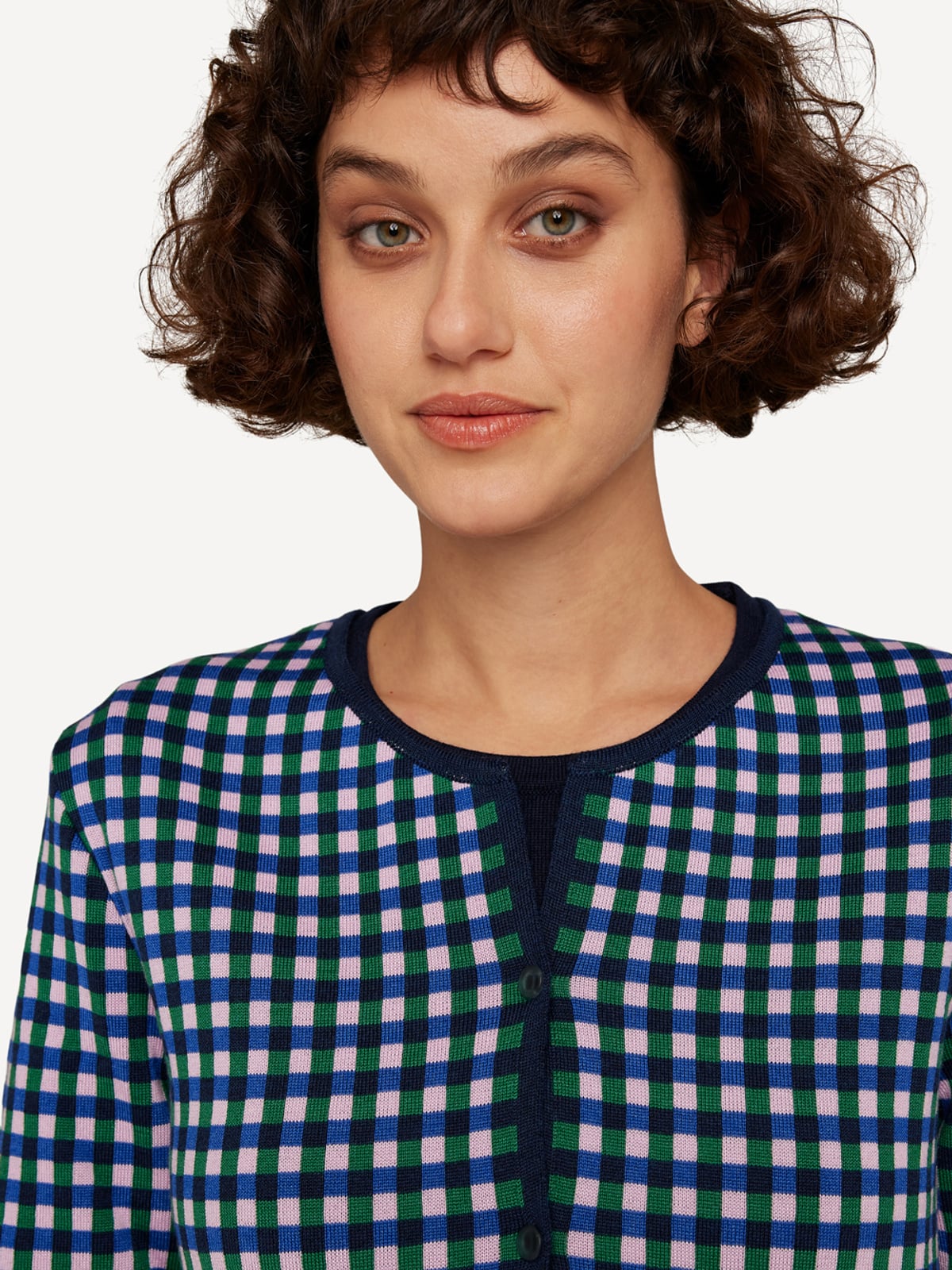Gingham graph long jacket image #4