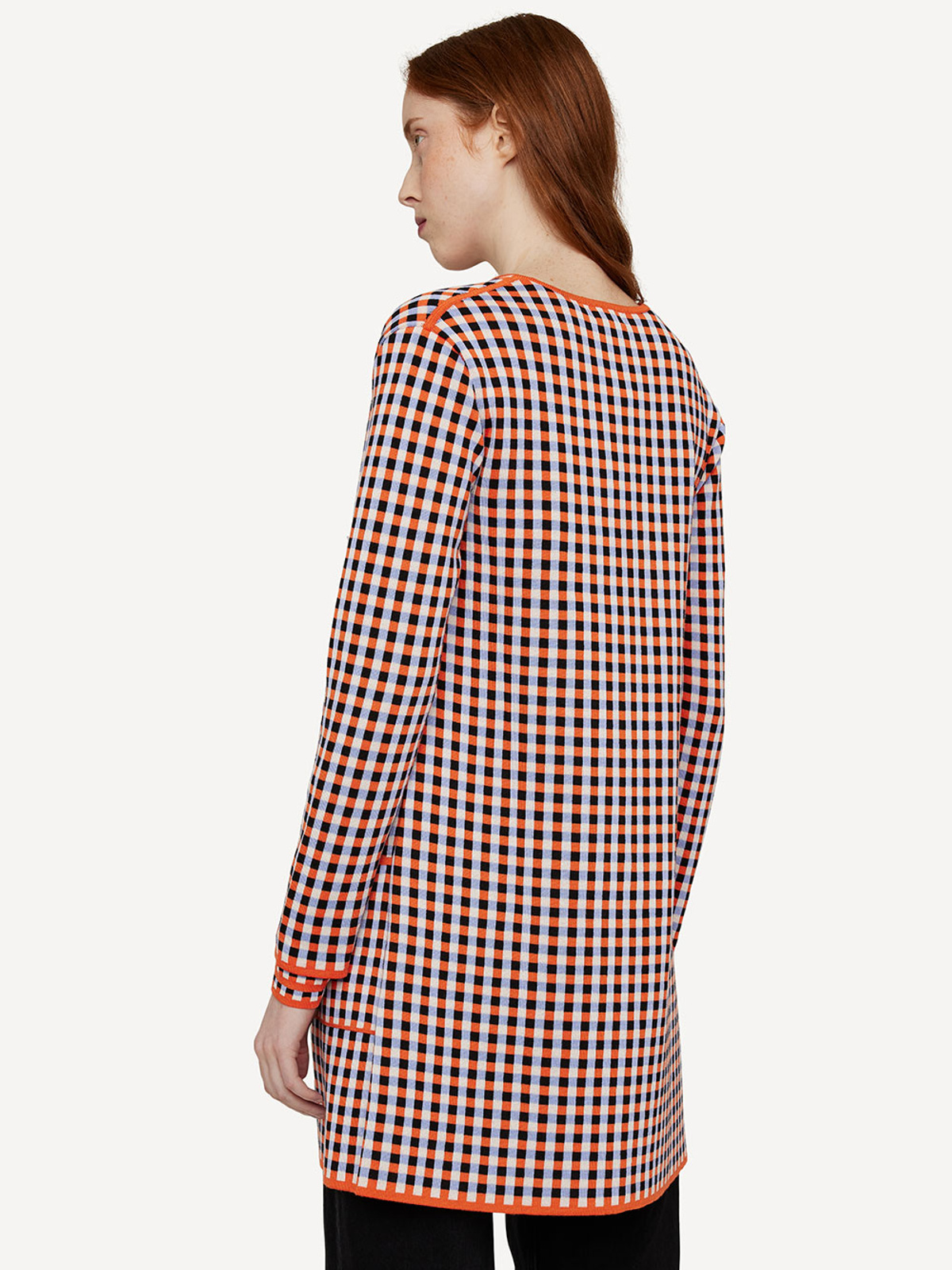 Gingham graph long jacket image #4
