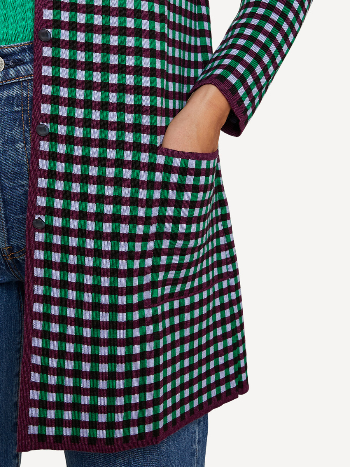 Gingham graph long jacket image #4