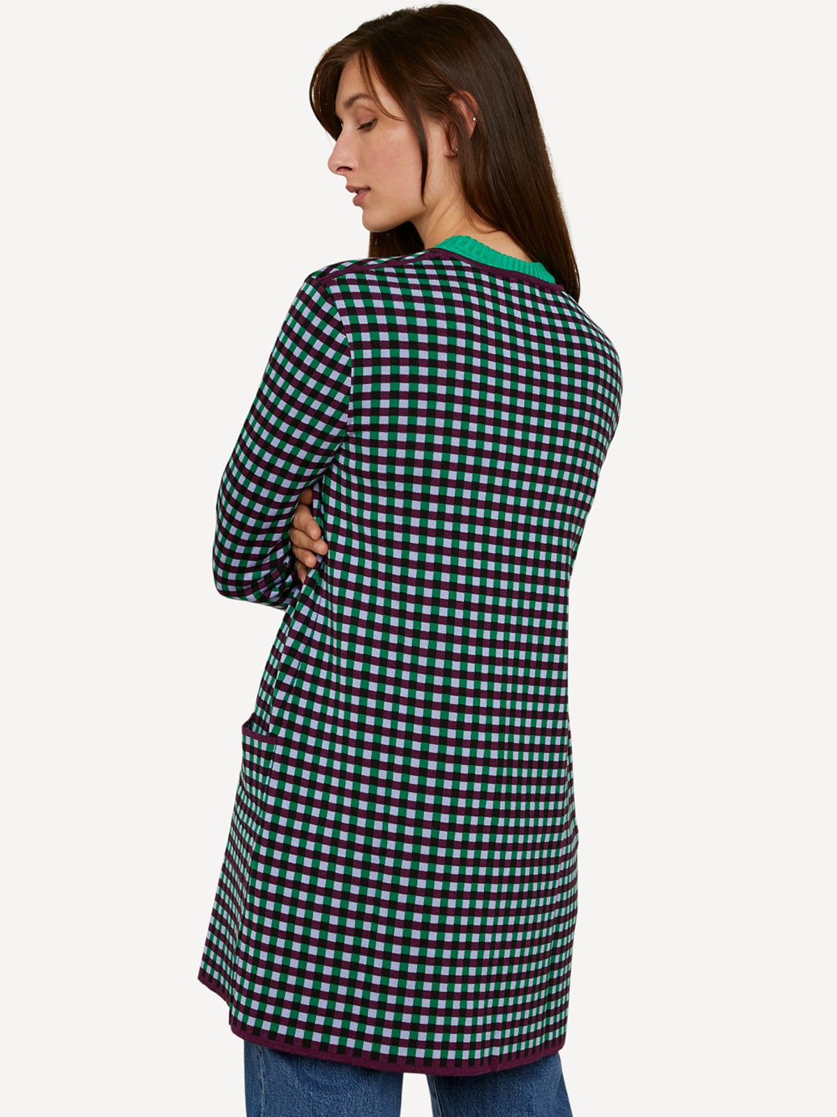 Gingham graph long jacket image #3