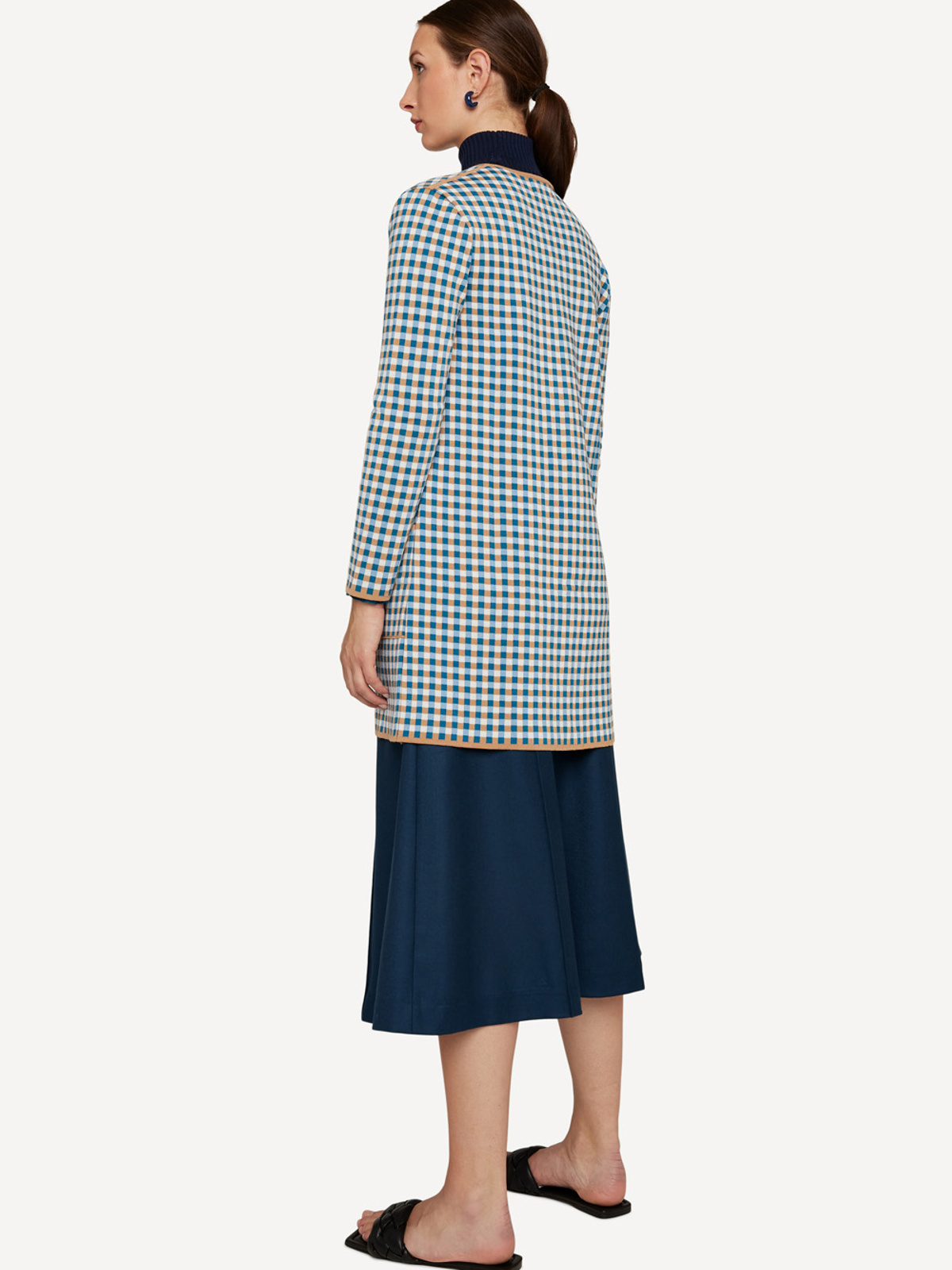 Gingham graph long jacket image #2