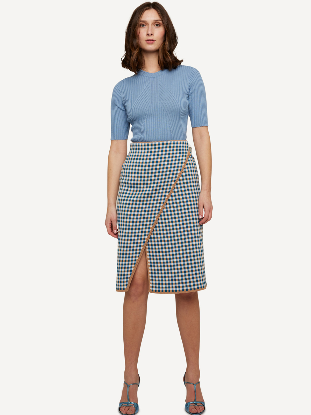 Gingham graph wrap skjørt image #5