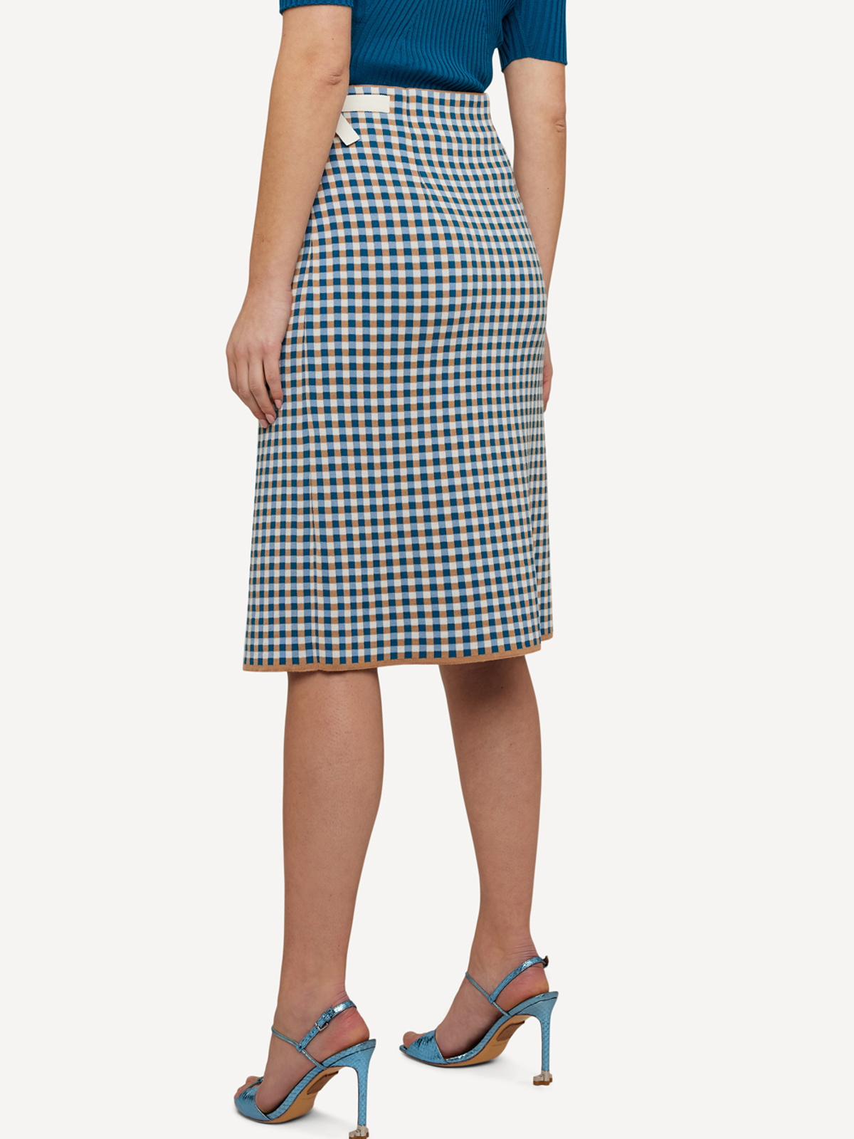 Gingham graph wrap skjørt image #3