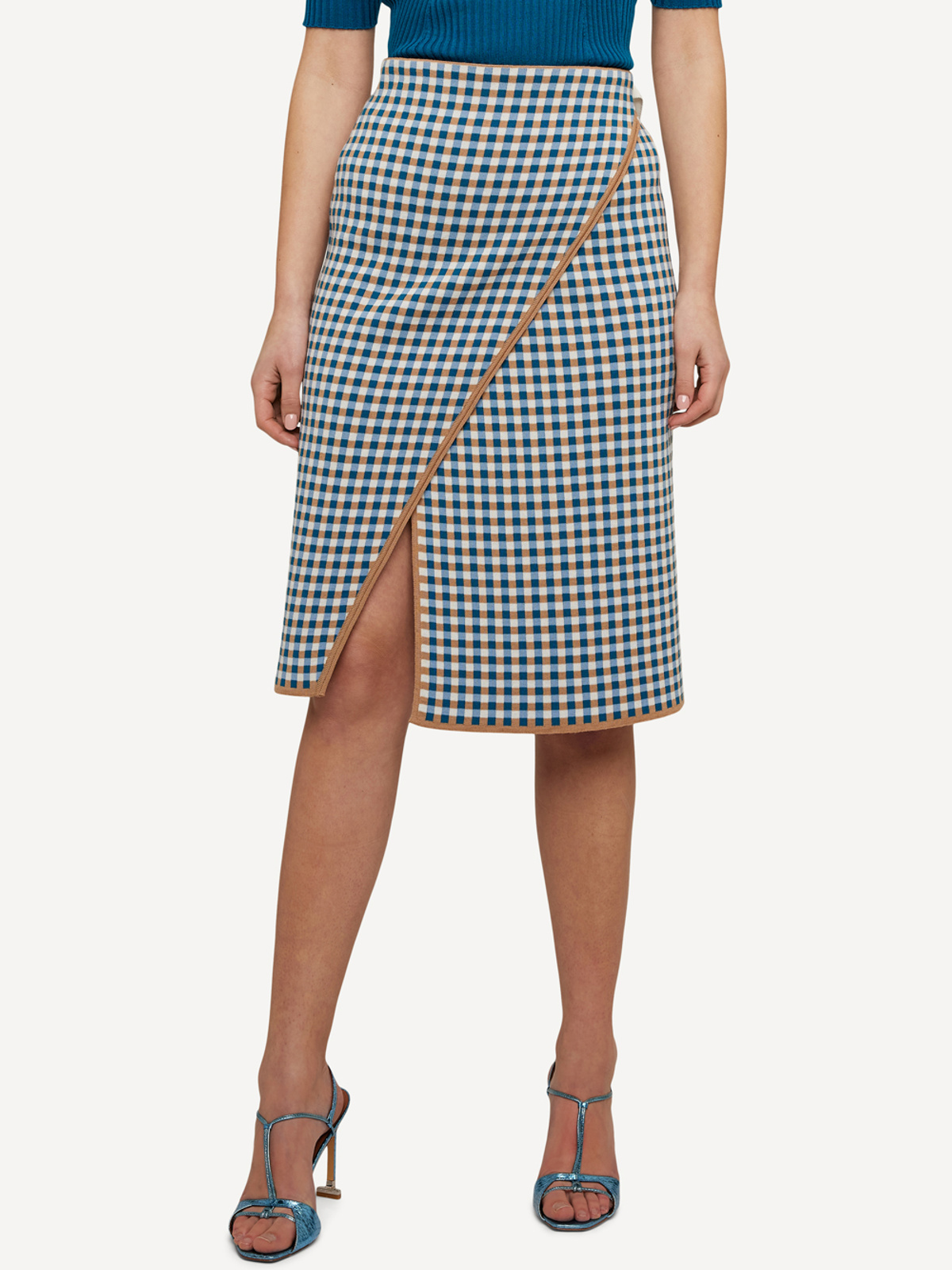 Gingham graph wrap skjørt image #2