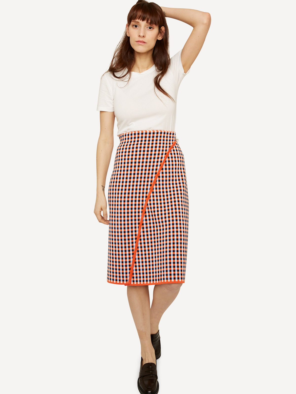 Gingham graph wrap skjørt image #1