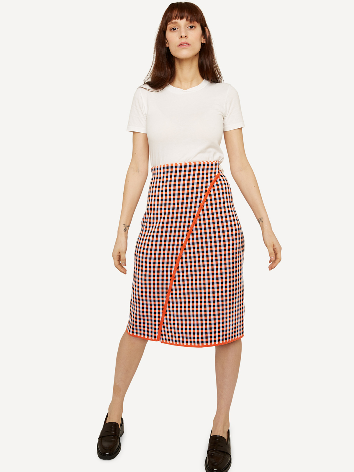 Gingham graph wrap skjørt image #3