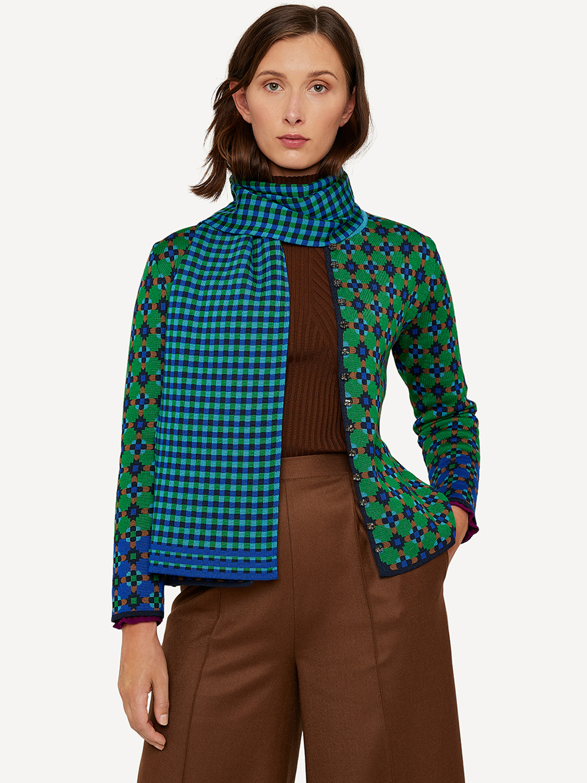 Gingham graph skjerf image #1