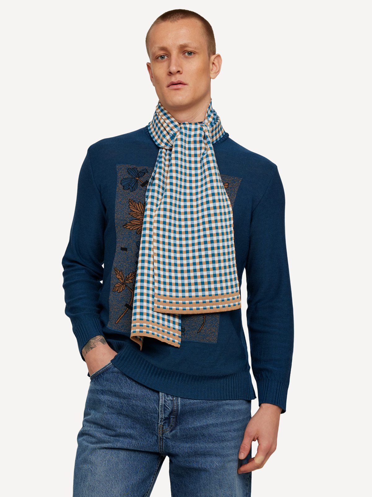 Gingham graph skjerf image #3